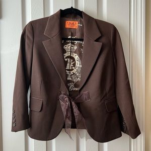 Juicy Couture Brown Blazer with Bow Size S